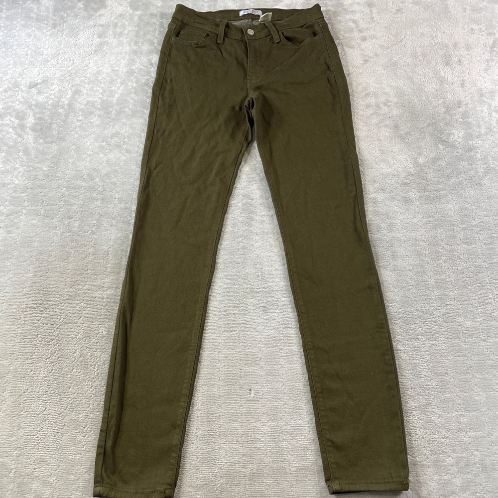Judy Blue Jeans Womens 9/29 Green Skinny Mid Rise Stretch Mom Preppy Casual